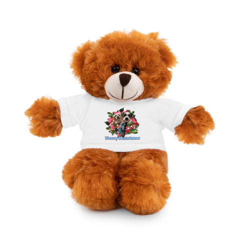 Custom Photo Festive Poinsettia Stuffed Animals with Tee